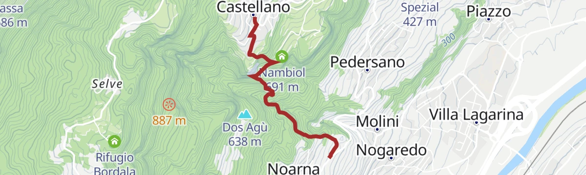 Route map: From Noarna to Castellano